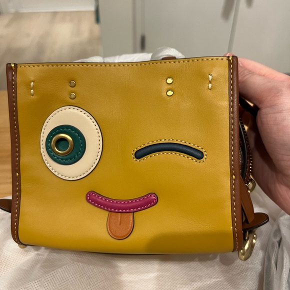 😜 RARE Coach Coachies Rogue 17 In Signature Textile Jacquard With Winkie NWT - Picture 4 of 13